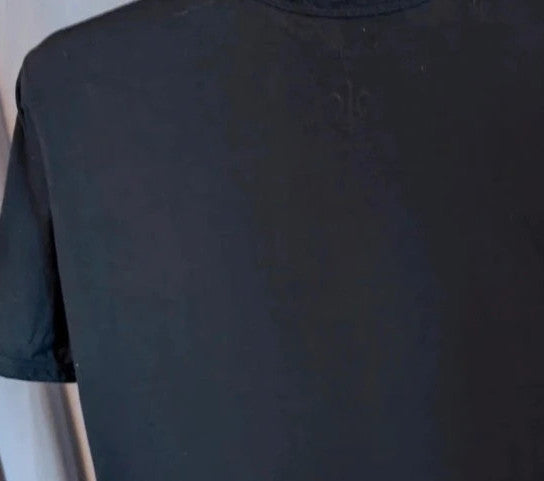 LaBarNa black graphic t-shirt featuring Ziggy Stardust lightning bolt astronaut print.
