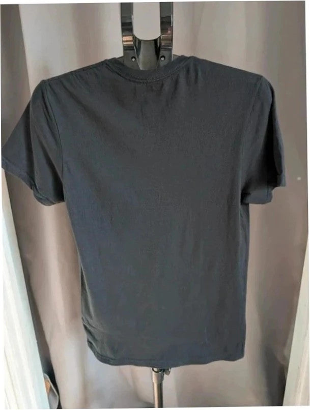 Deep Purple black graphic t-shirt featuring red Smoke on the Water design, 100% cotton.