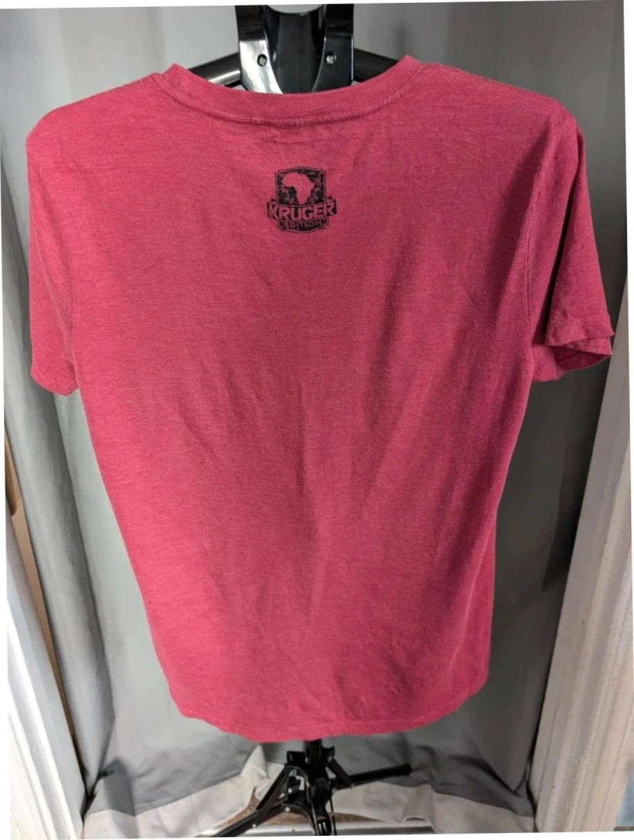 Wild Heritage burgundy pocket t-shirt with hipster elephant graphic and "Kruger Edition" print.