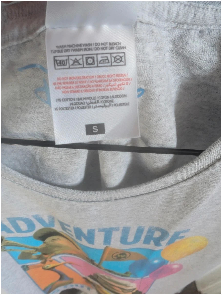 Disney grey marl pocket t-shirt featuring Adventure graphic with Carl, Russell, Dug, and Kevin.