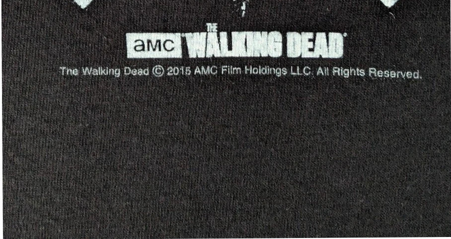 The Walking Dead black graphic tee featuring Rick Grimes and Daryl Dixon print.
