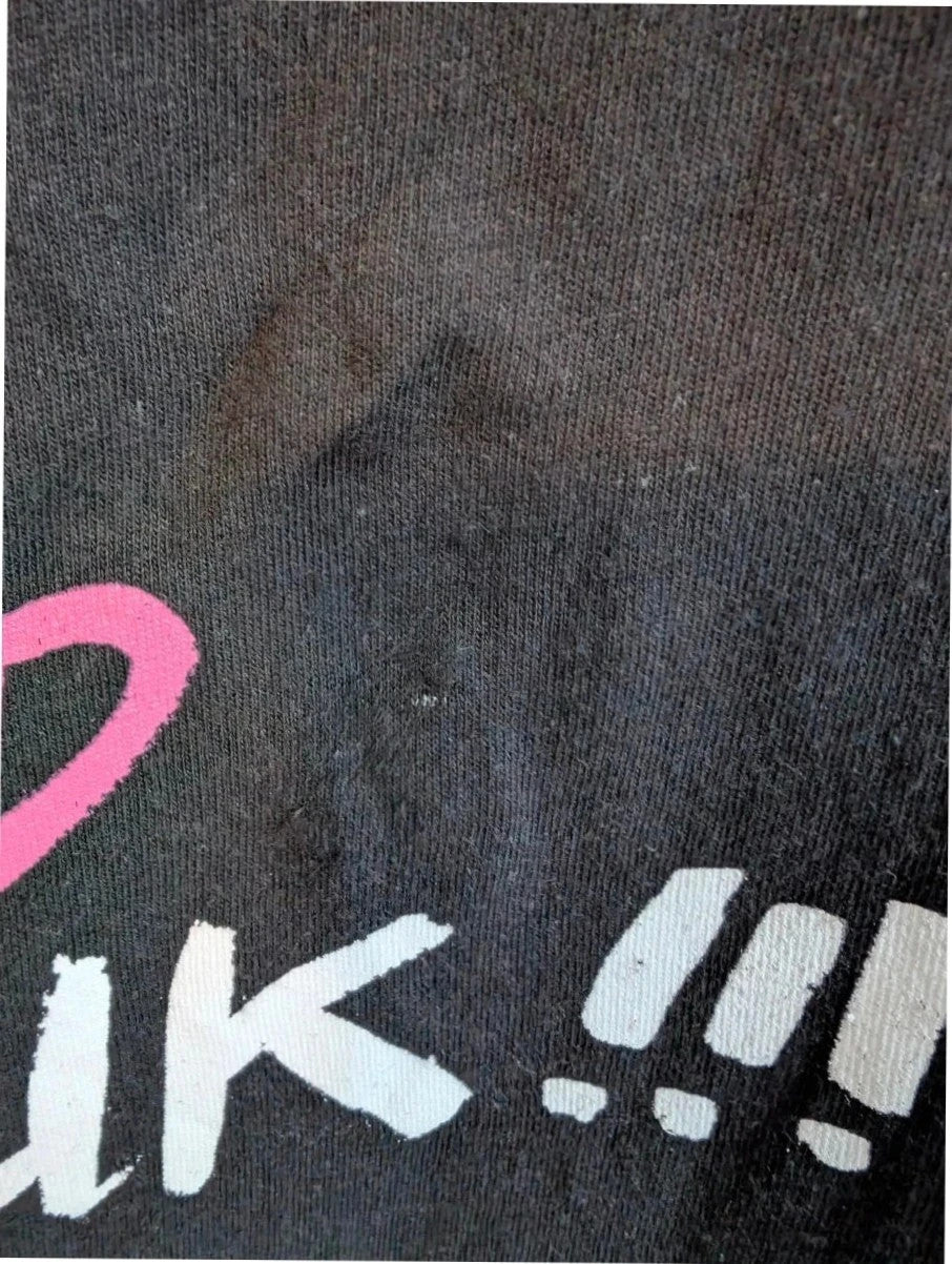 Yungblud black graphic tee with metallic silver portrait and neon pink tour lettering.