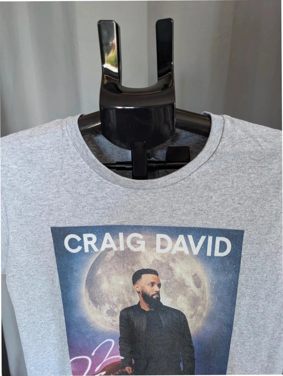 Official Craig David grey graphic tee featuring 22 album artwork print on soft cotton.