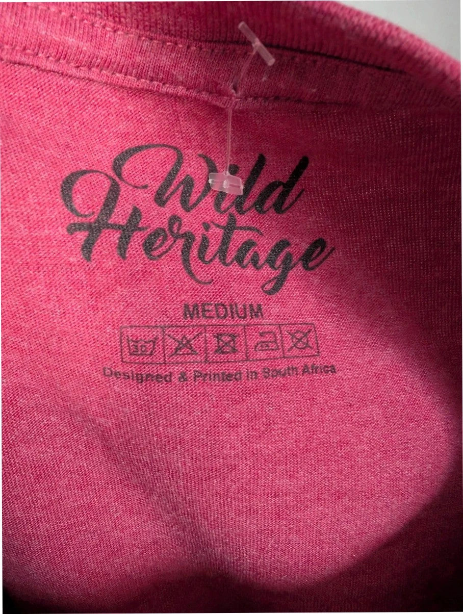 Wild Heritage burgundy pocket t-shirt featuring quirky hipster elephant graphic and "Kruger Edition" print.