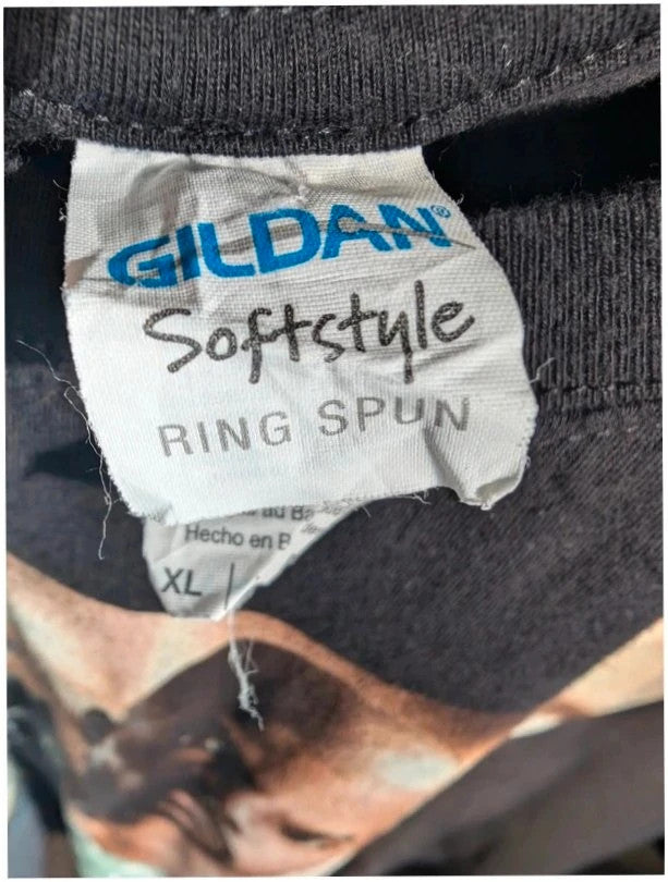 Gildan black graphic tee featuring colorful Kirk Franklin photo and tour date list.