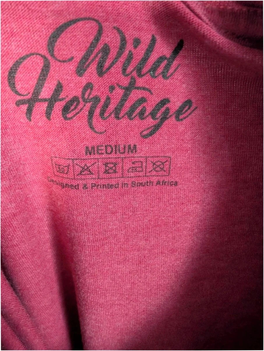 Wild Heritage burgundy pocket t-shirt with hipster elephant graphic and "Kruger Edition" print.
