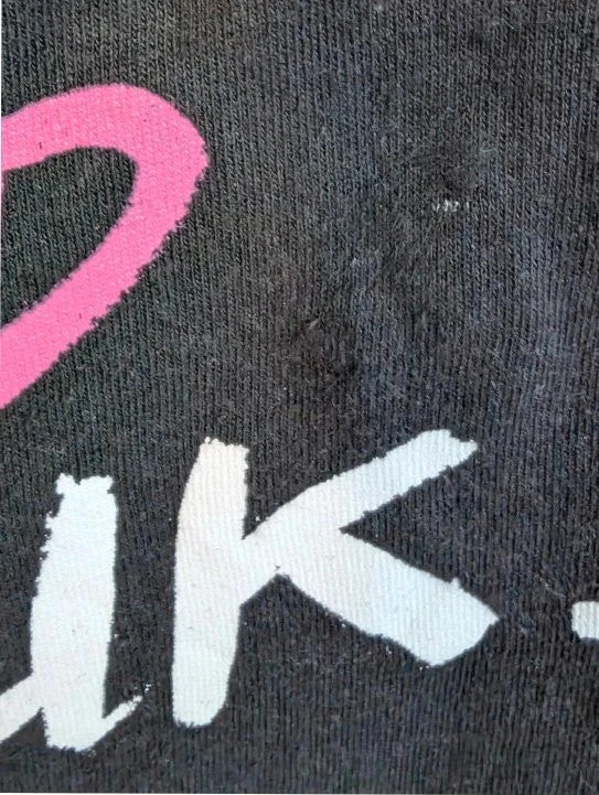 Yungblud black graphic tee with metallic silver portrait and neon pink tour lettering.