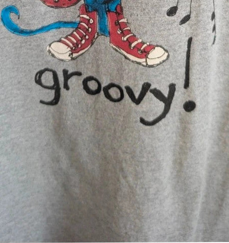Cat & Jack grey graphic tee featuring Pete the Cat playing guitar with musical notes.