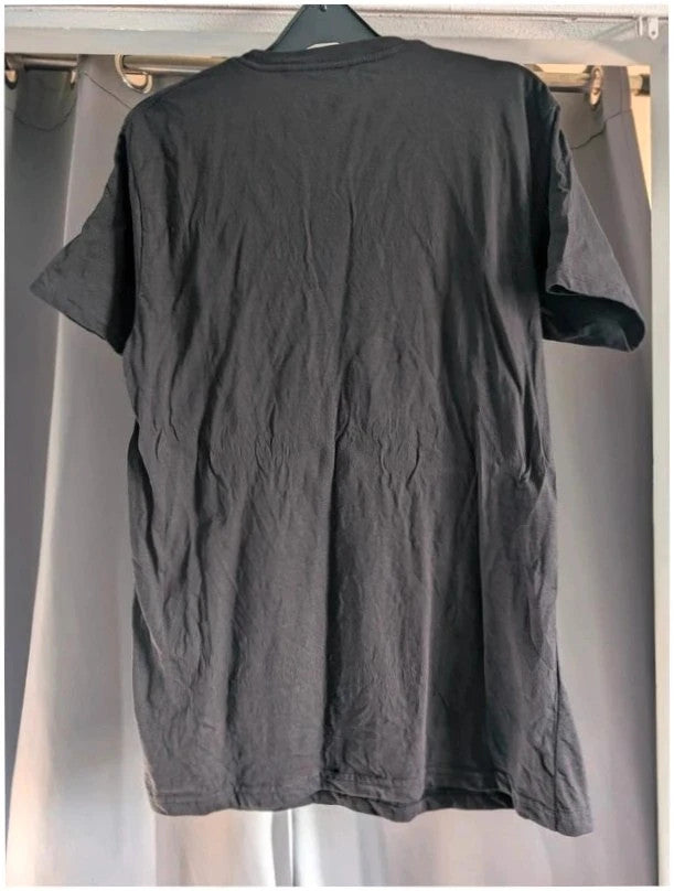 Zion Rootswear black graphic t-shirt featuring Bob Marley portraits and distressed Rasta font.