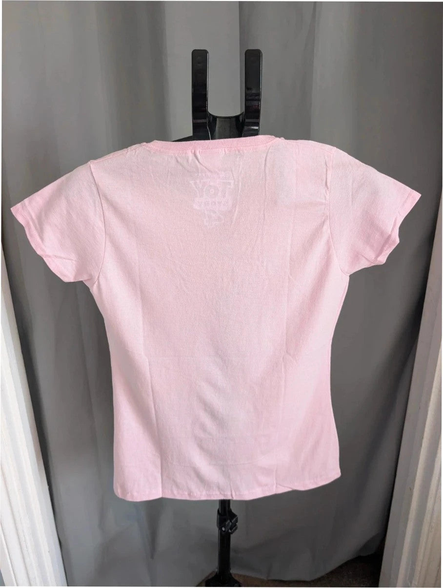 Disney pink graphic t-shirt featuring Bo Peep and "Fight Like A Girl!" text.