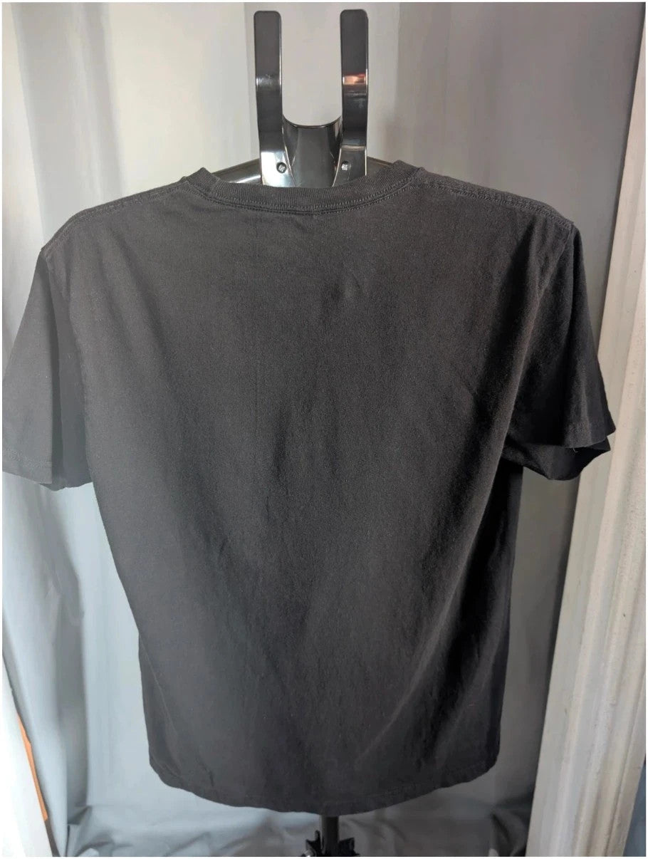 My Hero Academia black graphic tee featuring vibrant comic art panel and dual language title.