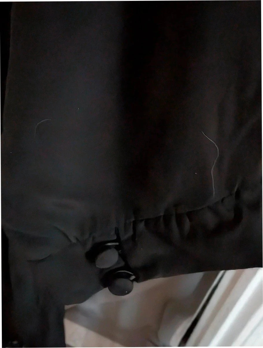 Miss Selfridge black pencil dress with cutout back and button loop fastenings.