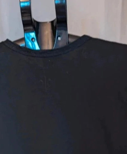 LaBarNa black graphic t-shirt featuring Ziggy Stardust astronaut print and lightning bolt design.