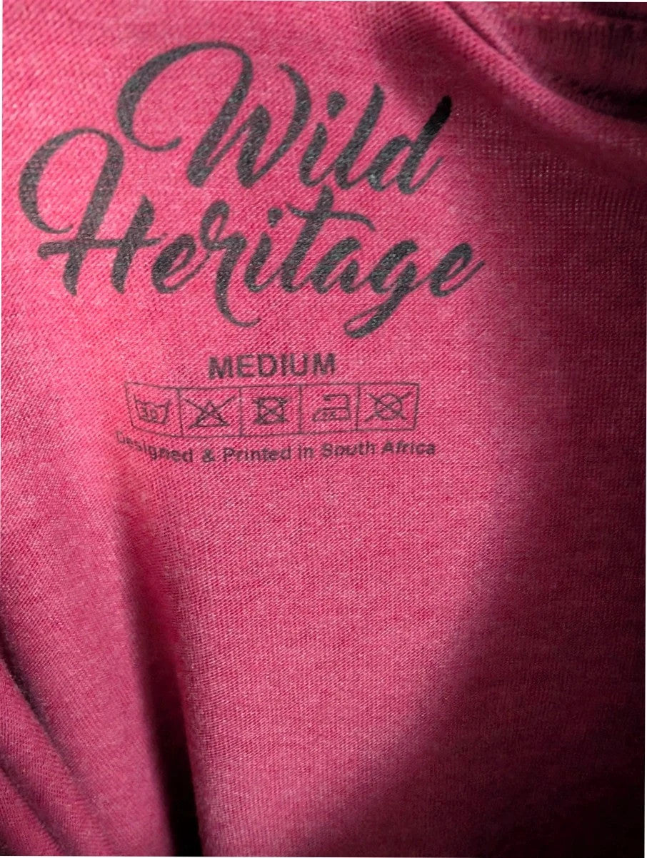 Wild Heritage burgundy pocket t-shirt featuring quirky hipster elephant graphic and "Kruger Edition" print.