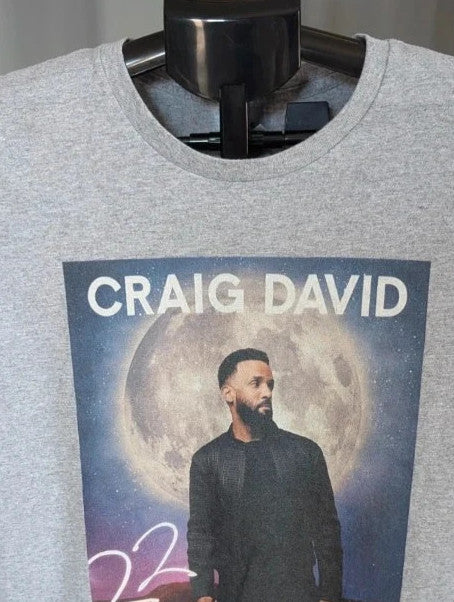 Official Craig David grey graphic tee featuring 22 album artwork print on soft cotton.