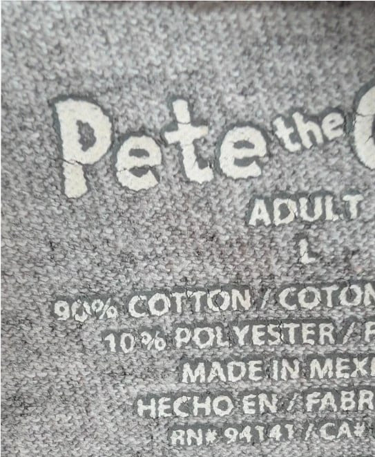 Cat & Jack grey graphic t-shirt featuring Pete the Cat with guitar and musical notes.