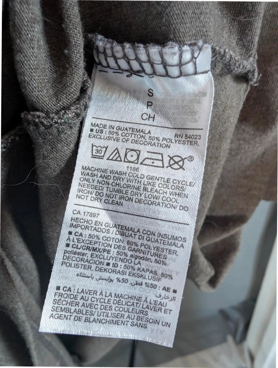 Old Navy grey graphic tee featuring retro Mickey Mouse artwork and ribbed crew neckline.