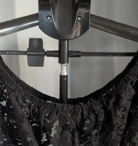 ASOS black sheer floral lace crop top with off-the-shoulder Bardot neckline and puff sleeves.