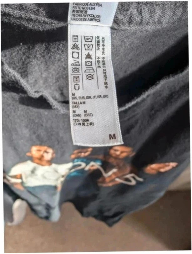 American Apparel black graphic t-shirt featuring Maroon 5 band portrait and tour dates.