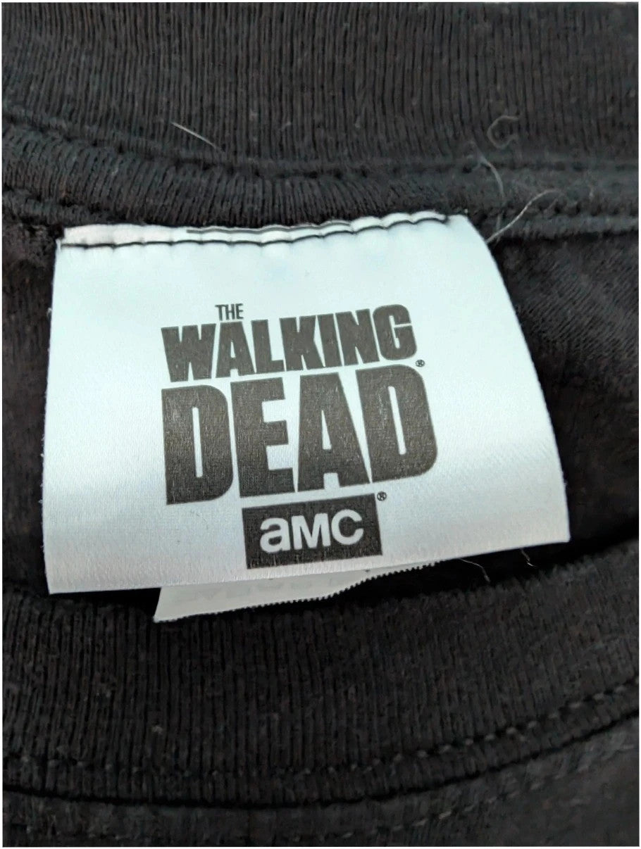 The Walking Dead black graphic tee featuring Rick Grimes and Daryl Dixon print.