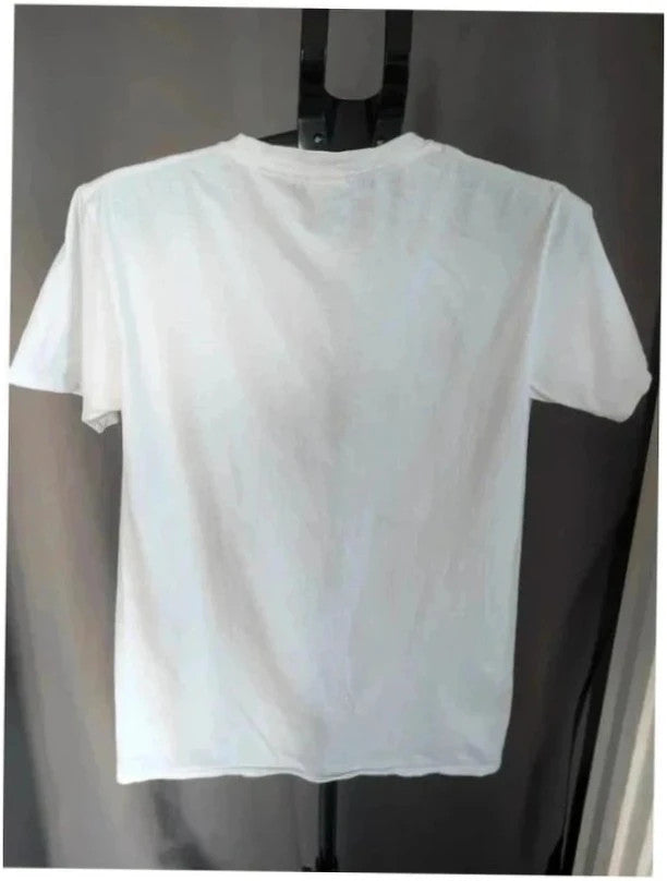 Gildan white pocket t-shirt featuring Katy Perry monochrome portrait graphic print.