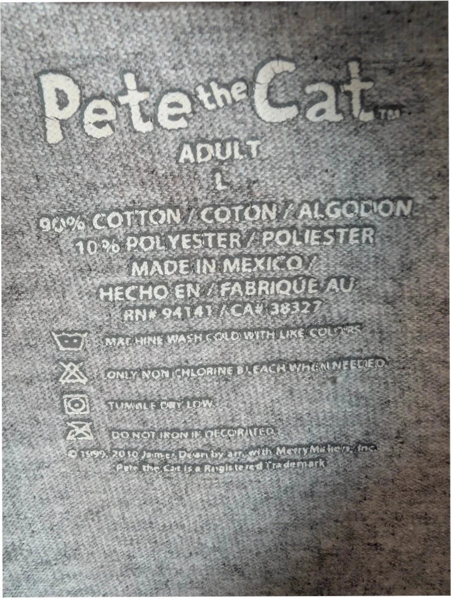 Cat & Jack grey graphic t-shirt featuring Pete the Cat with guitar and musical notes.