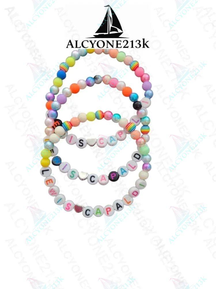 Lewis Capaldi Mystery Bracelets Pack of 10 | Colorful Alphabet Beads alcyone213k