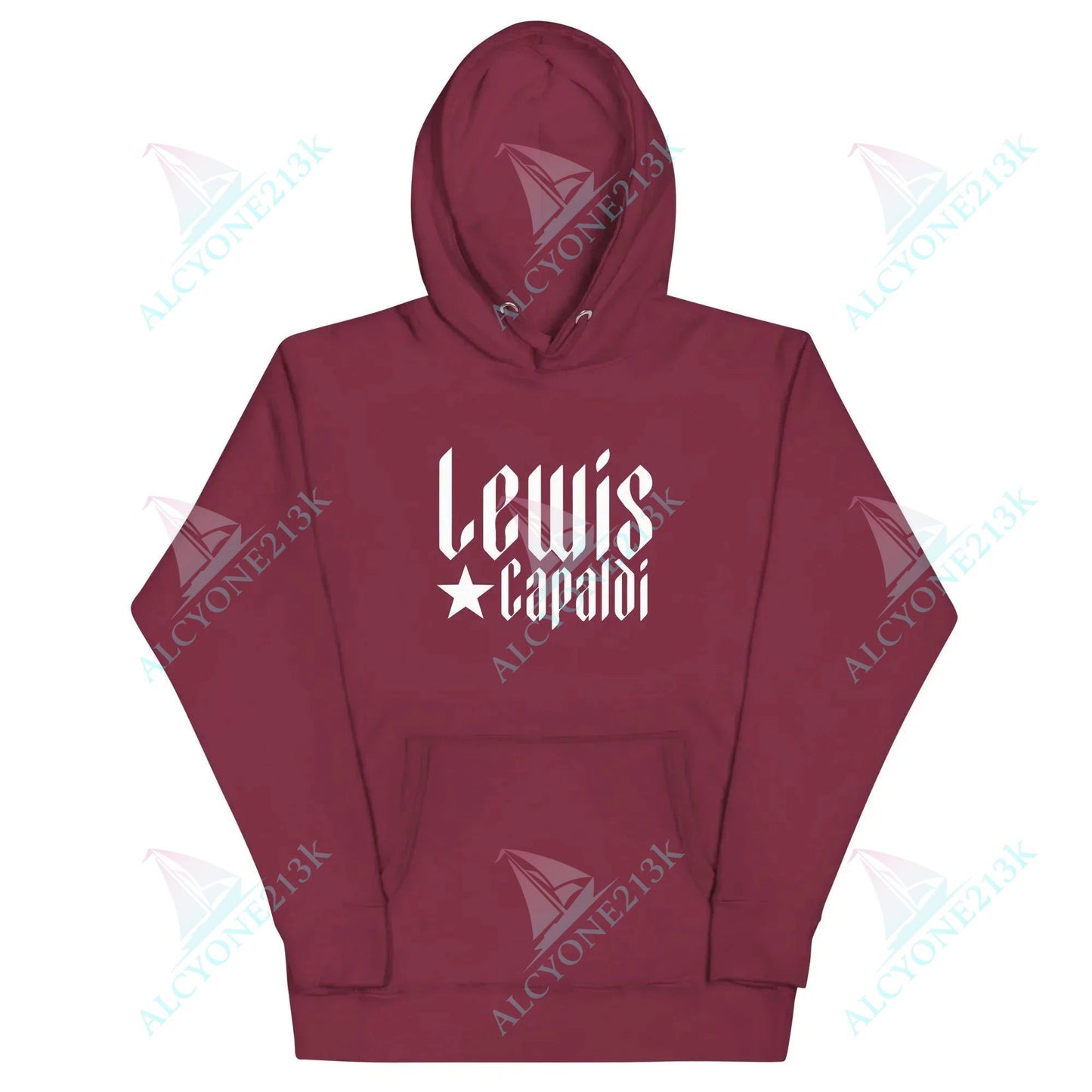 Lewis Capaldi Unisex Hoodie Pouch Pocket Black Cotton alcyone213k
