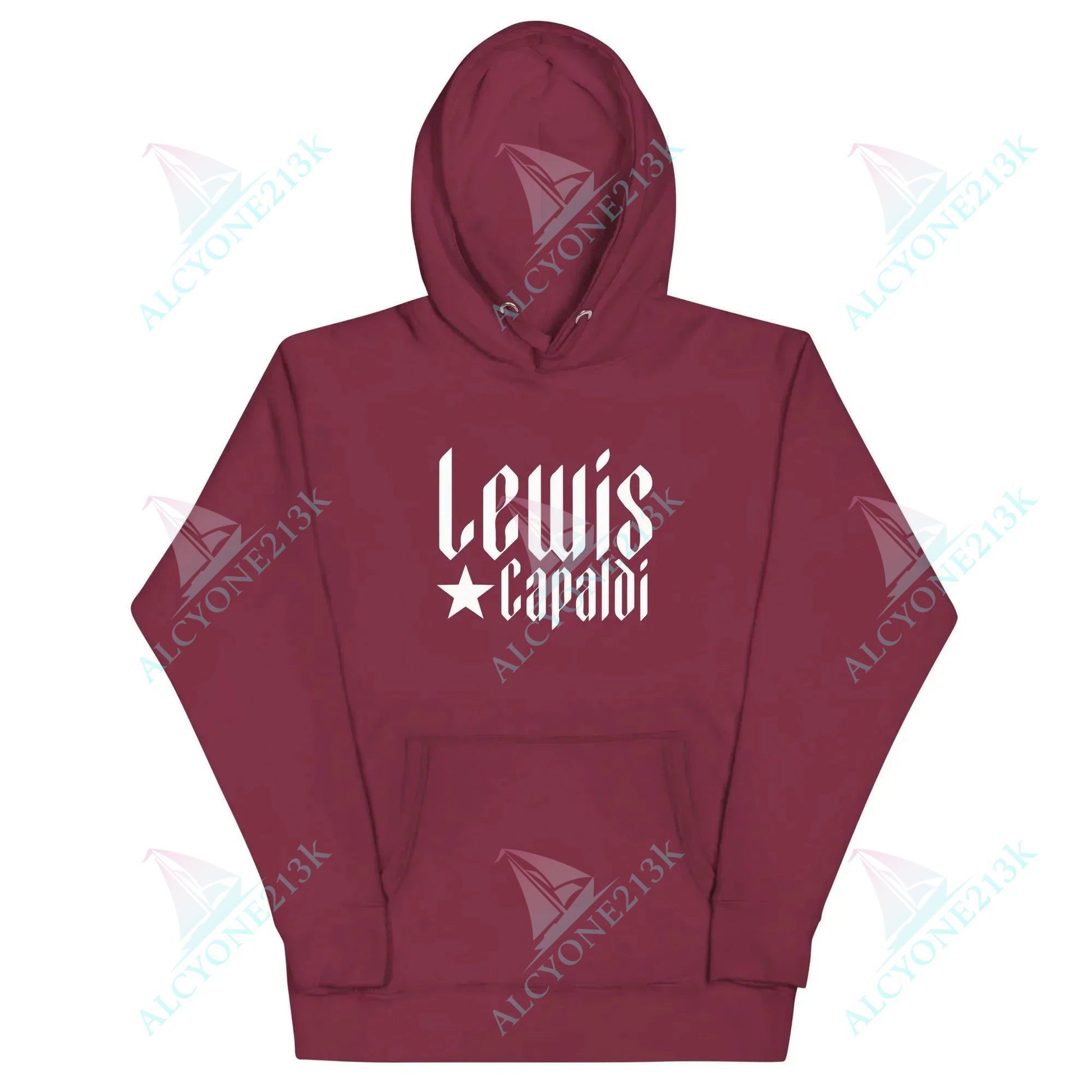 Lewis Capaldi Unisex Hoodie Pouch Pocket Black Cotton alcyone213k