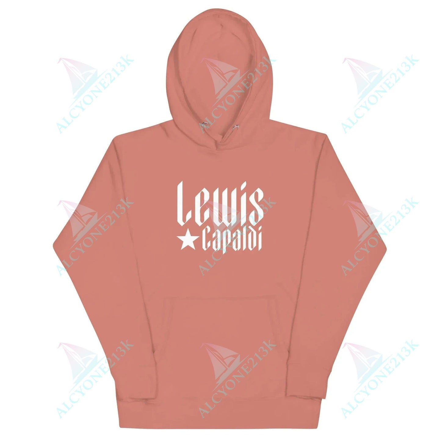 Lewis Capaldi Unisex Hoodie Pouch Pocket Black Cotton alcyone213k