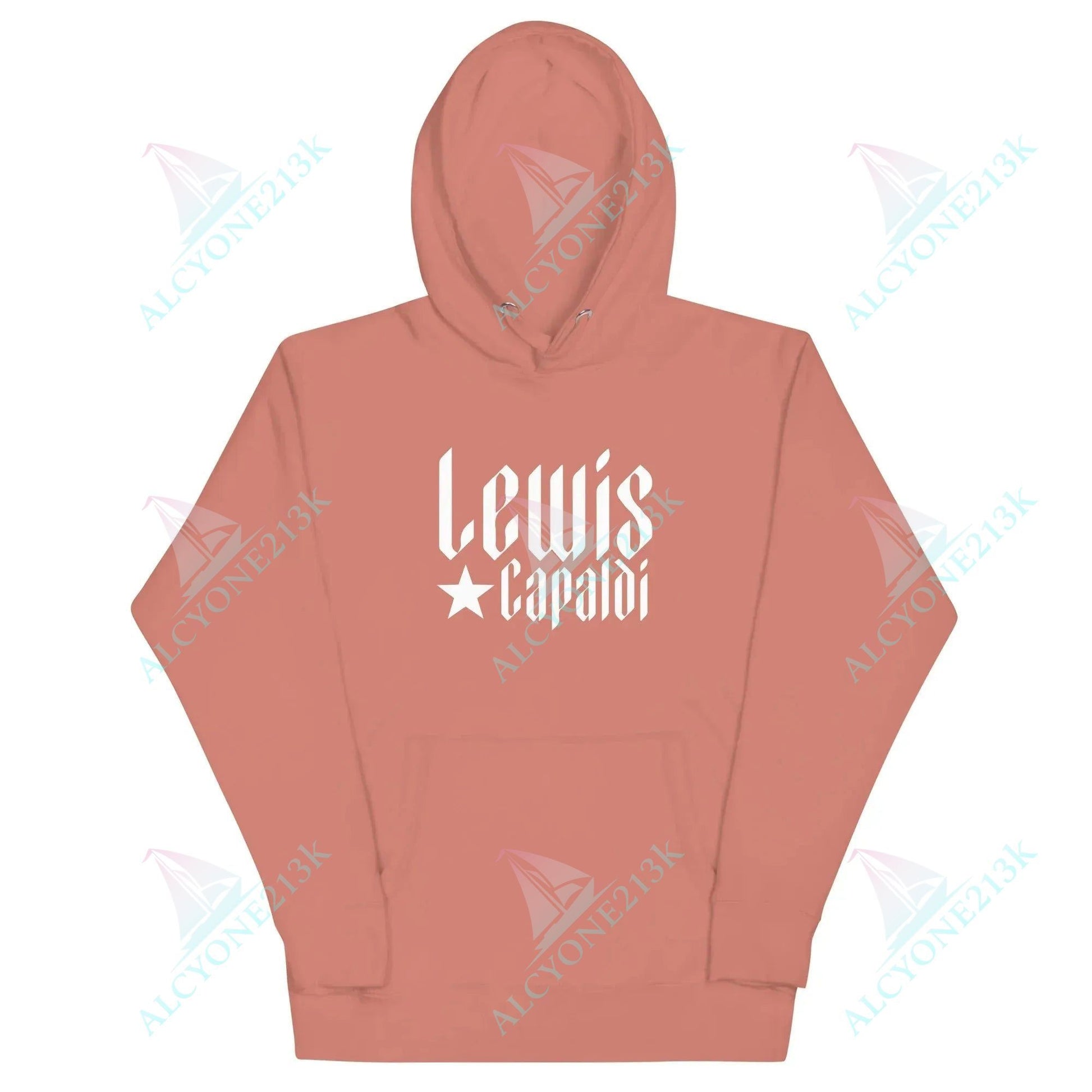 Lewis Capaldi Unisex Hoodie Pouch Pocket Black Cotton alcyone213k