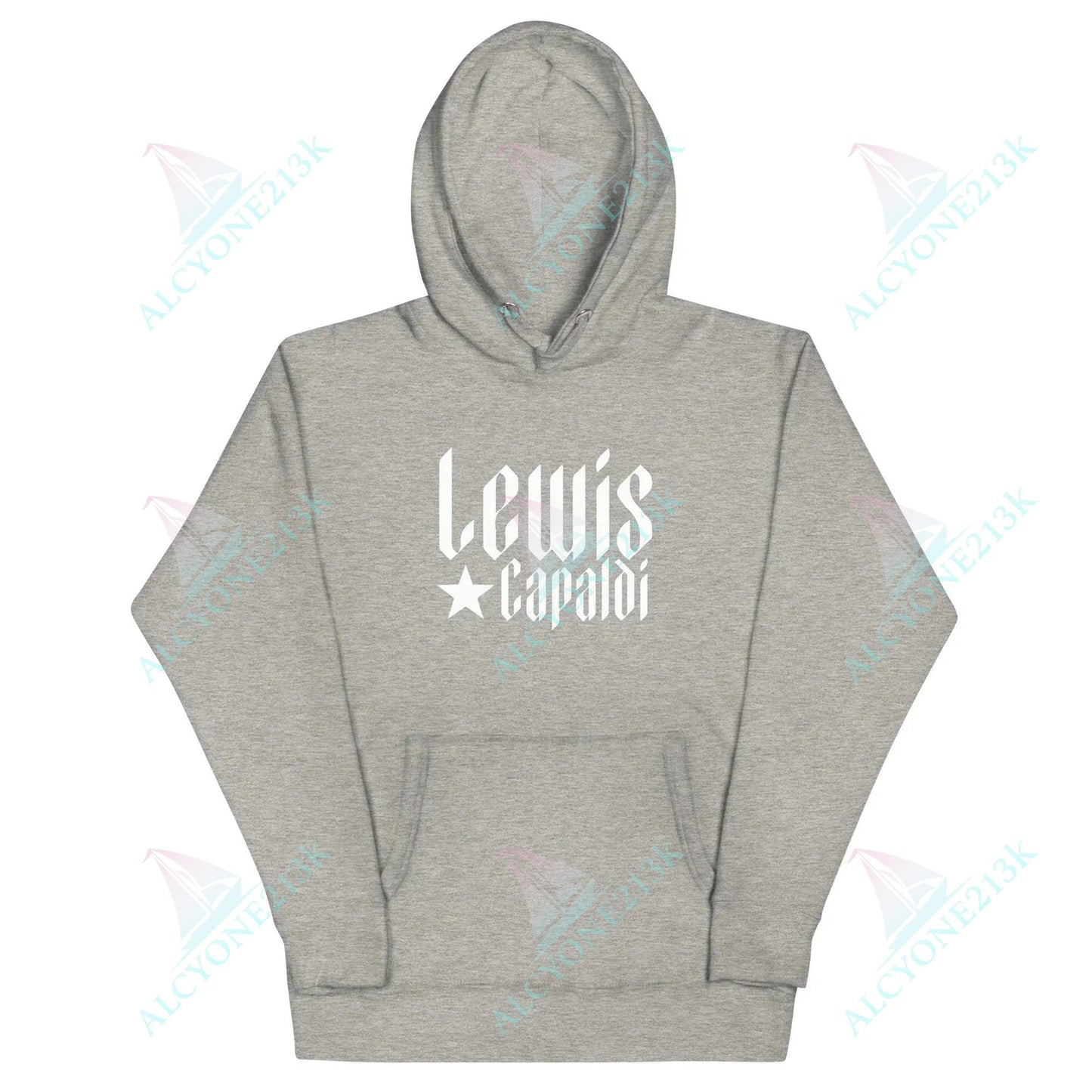 Lewis Capaldi Unisex Hoodie Pouch Pocket Black Cotton alcyone213k