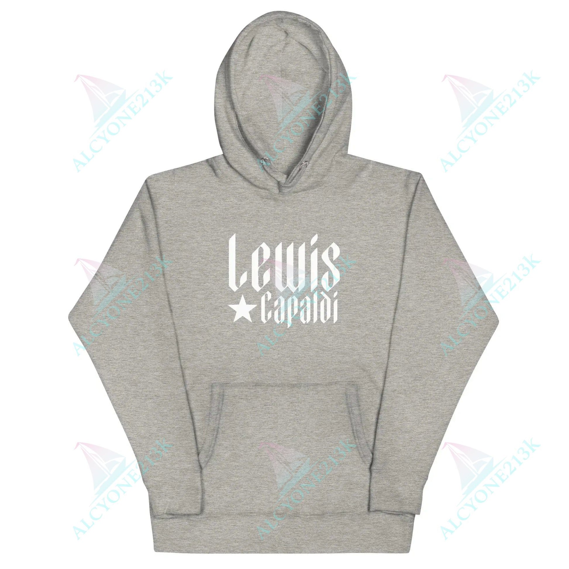 Lewis Capaldi Unisex Hoodie Pouch Pocket Black Cotton alcyone213k