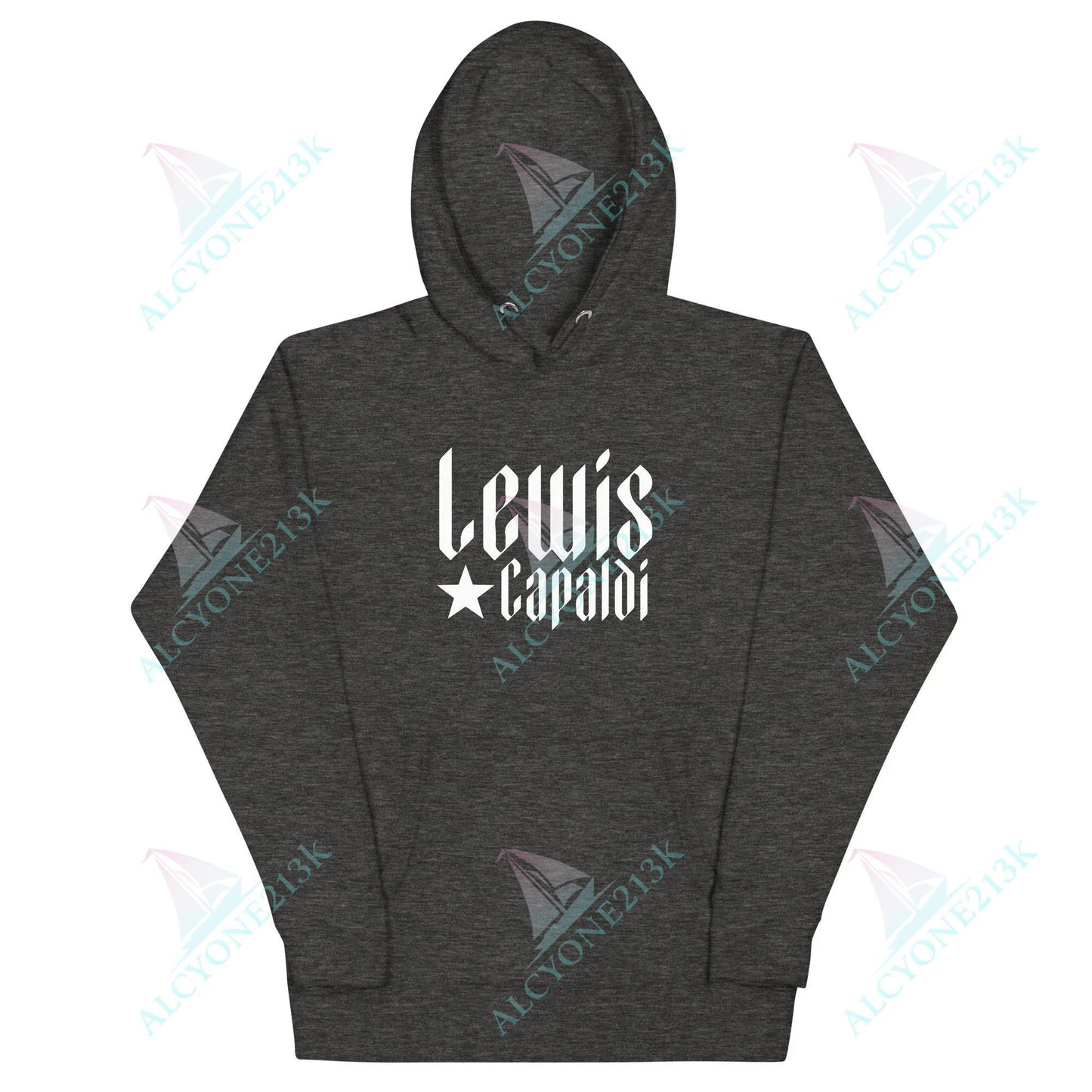 Lewis Capaldi Unisex Hoodie Pouch Pocket Black Cotton alcyone213k