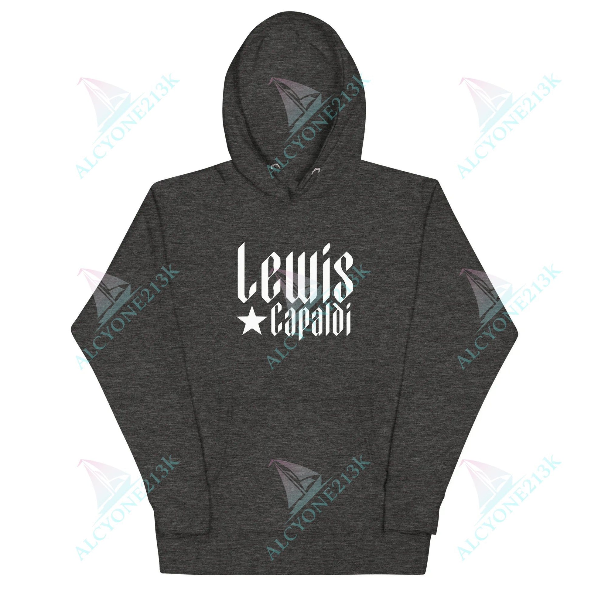 Lewis Capaldi Unisex Hoodie Pouch Pocket Black Cotton alcyone213k