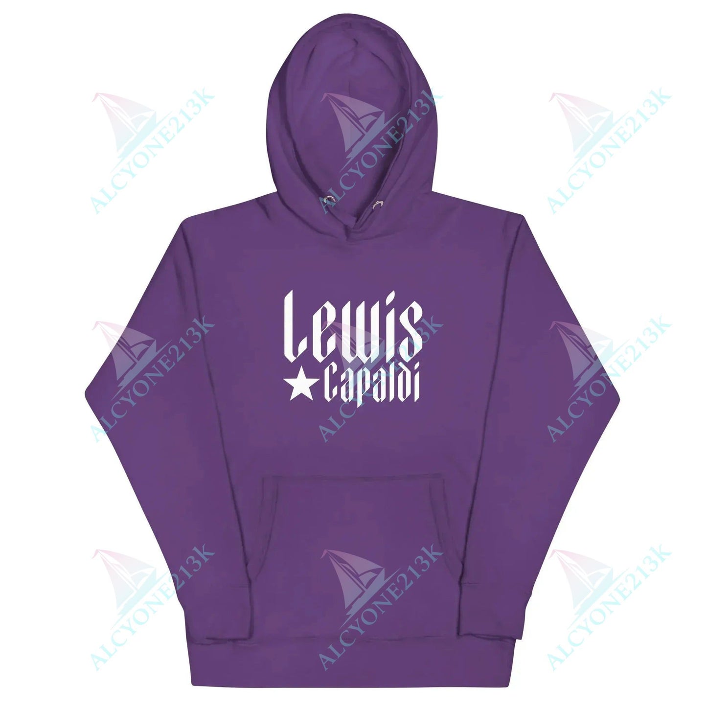 Lewis Capaldi Unisex Hoodie Pouch Pocket Black Cotton alcyone213k