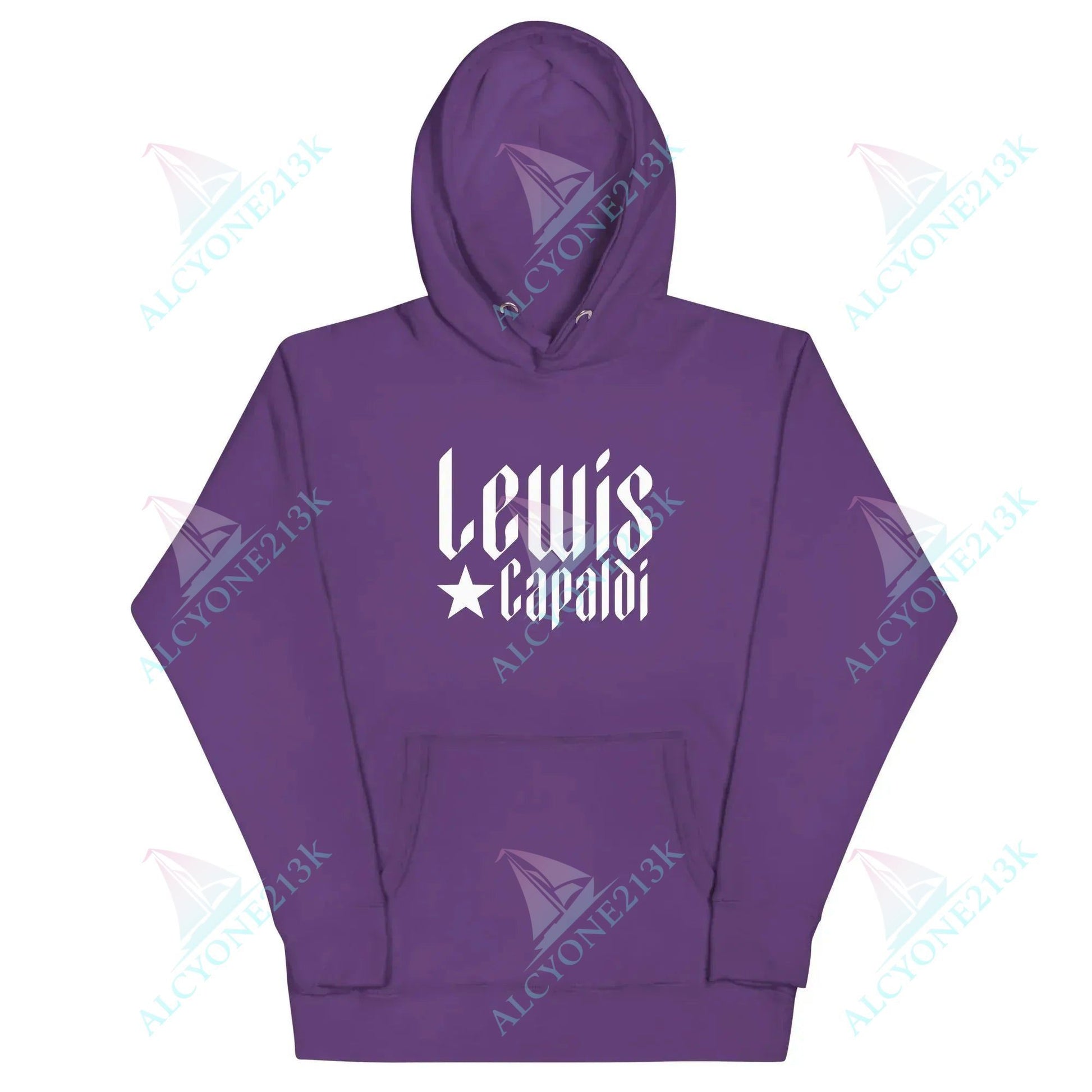 Lewis Capaldi Unisex Hoodie Pouch Pocket Black Cotton alcyone213k