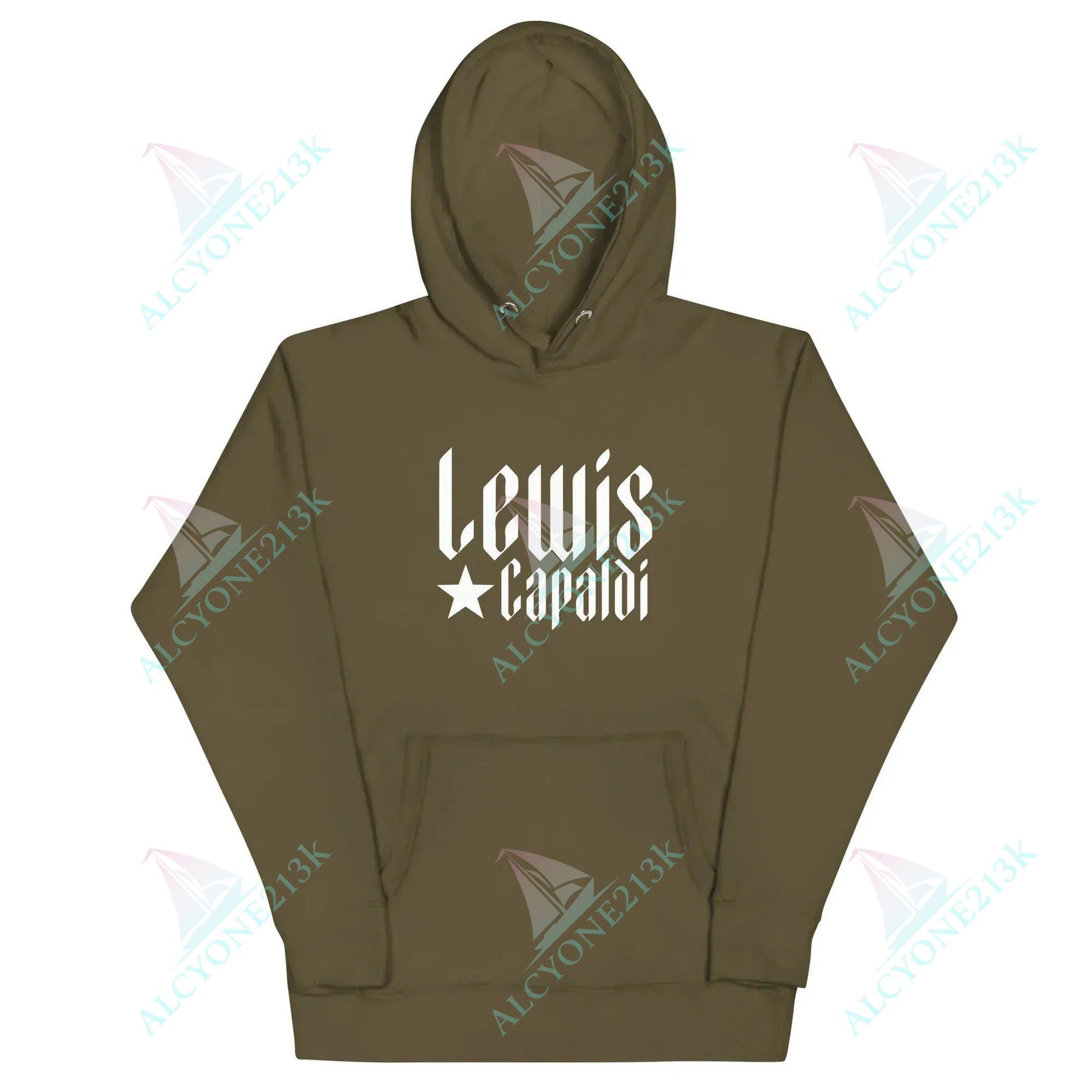 Lewis Capaldi Unisex Hoodie Pouch Pocket Black Cotton alcyone213k