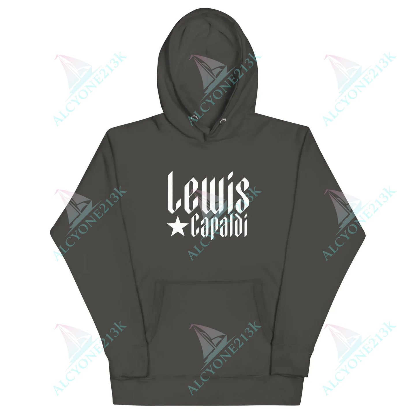 Lewis Capaldi Unisex Hoodie Pouch Pocket Black Cotton alcyone213k