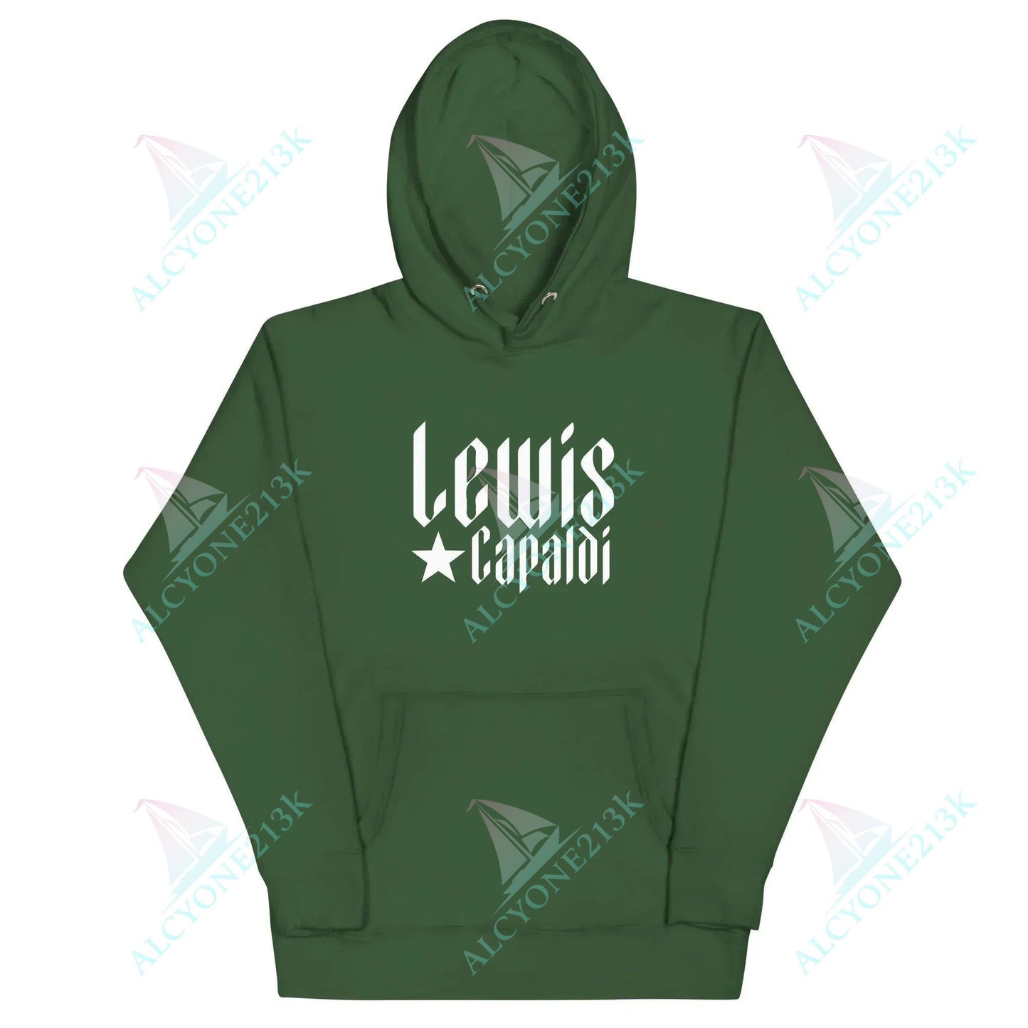 Lewis Capaldi Unisex Hoodie Pouch Pocket Black Cotton alcyone213k