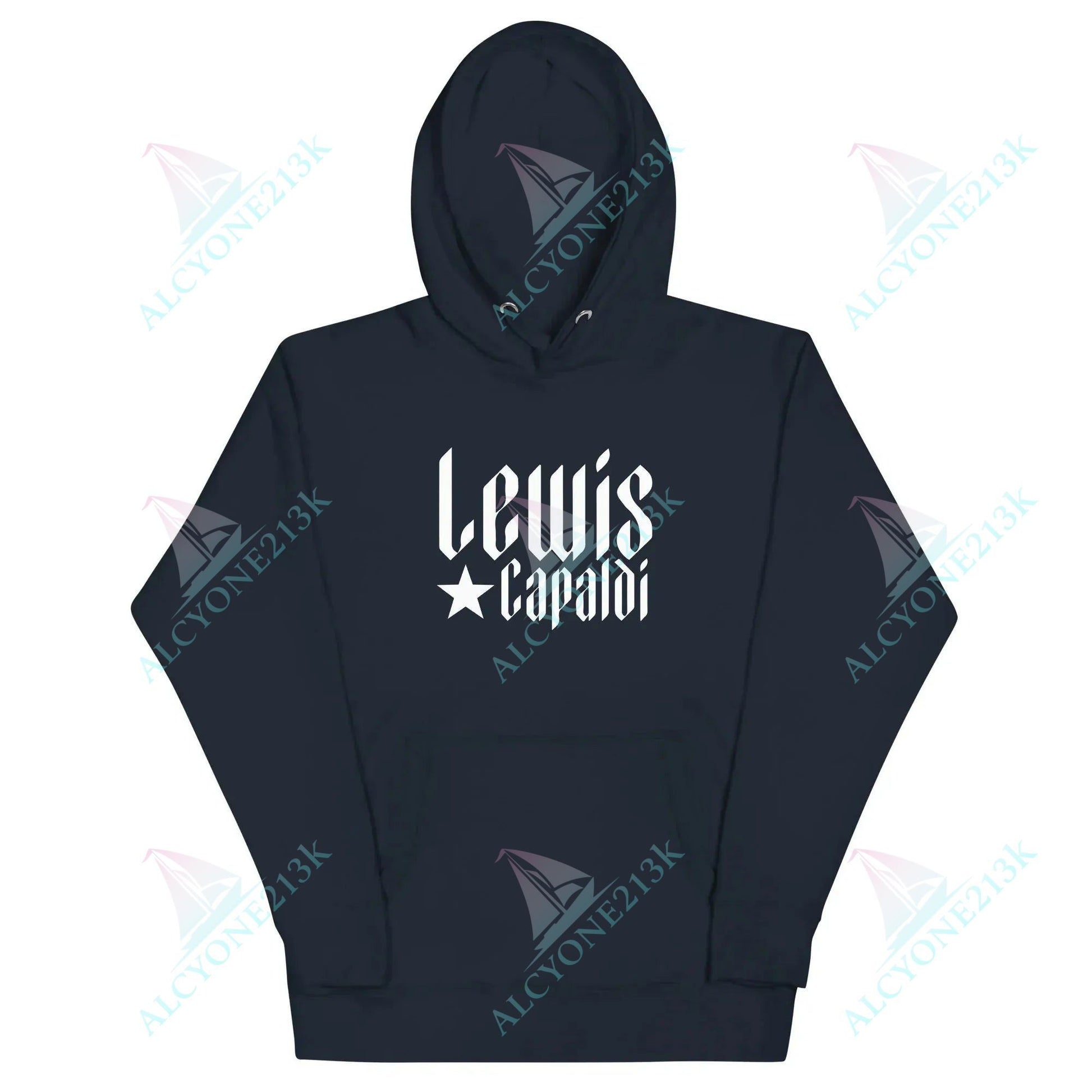 Lewis Capaldi Unisex Hoodie Pouch Pocket Black Cotton alcyone213k
