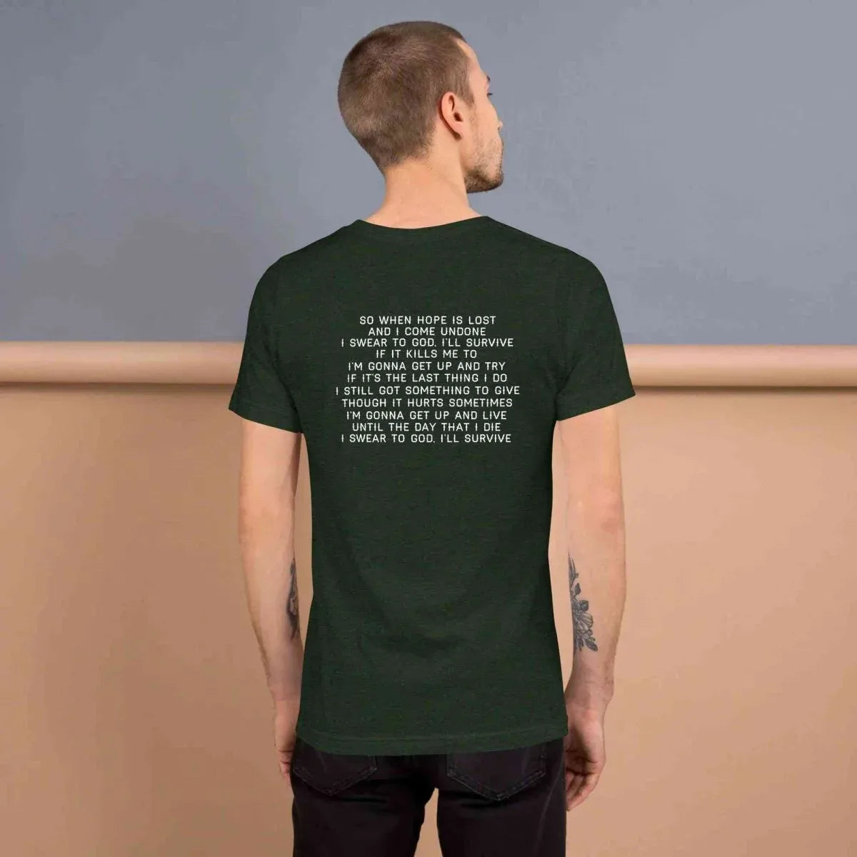 Lewis Capaldi "Survive" Lyric T-Shirt | Black Cotton Unisex Tee alcyone213k