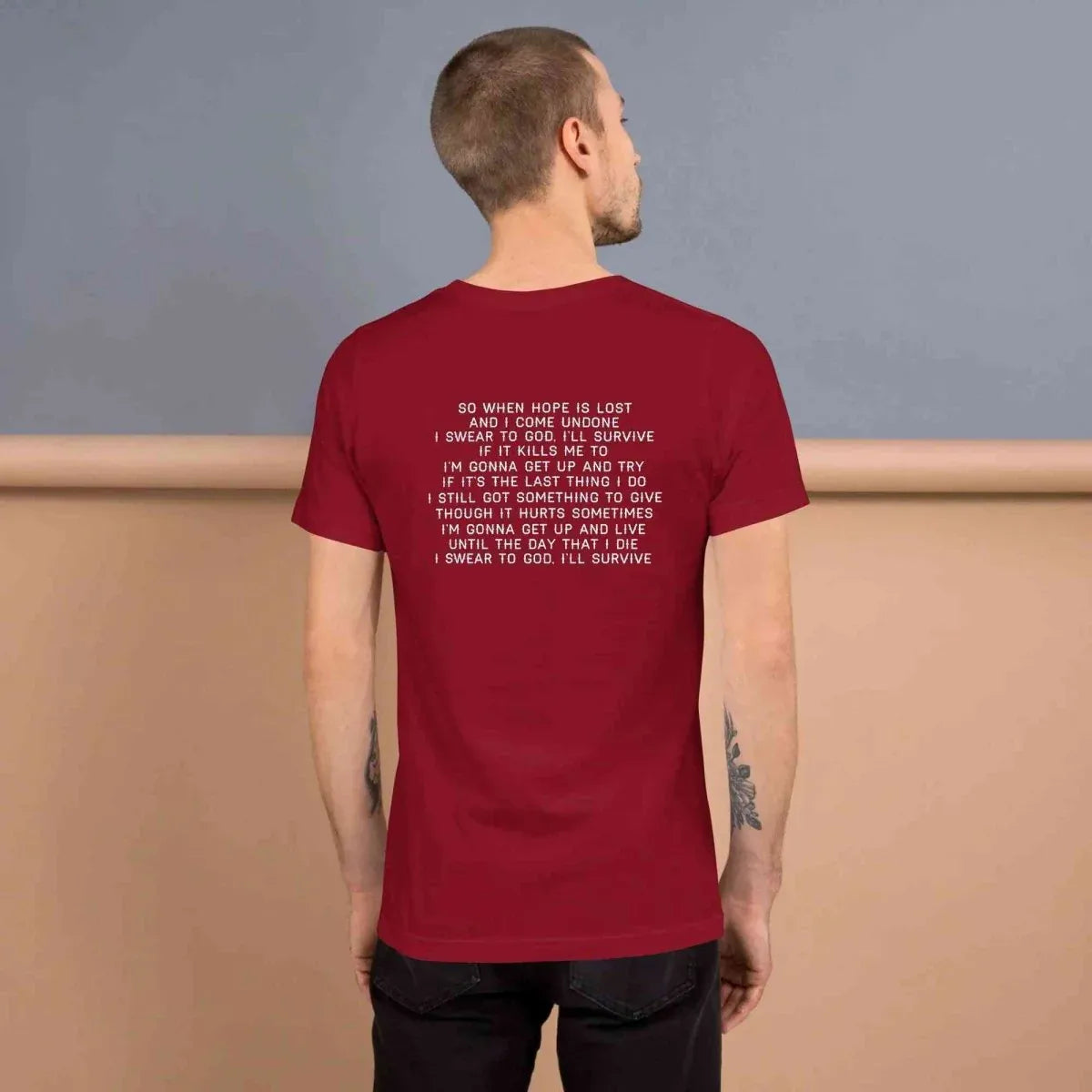 Lewis Capaldi "Survive" Lyric T-Shirt | Black Cotton Unisex Tee alcyone213k