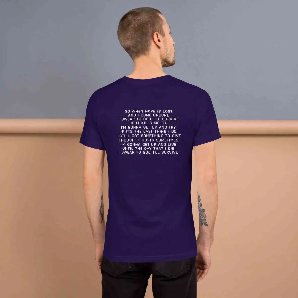 Lewis Capaldi "Survive" Lyric T-Shirt | Black Cotton Unisex Tee alcyone213k