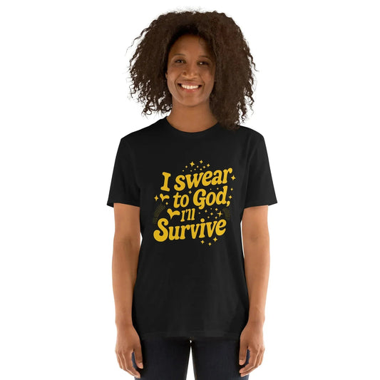 Lewis Capaldi "Survive" Lyric T-Shirt - Black Cotton Blend Unisex Tee alcyone213k