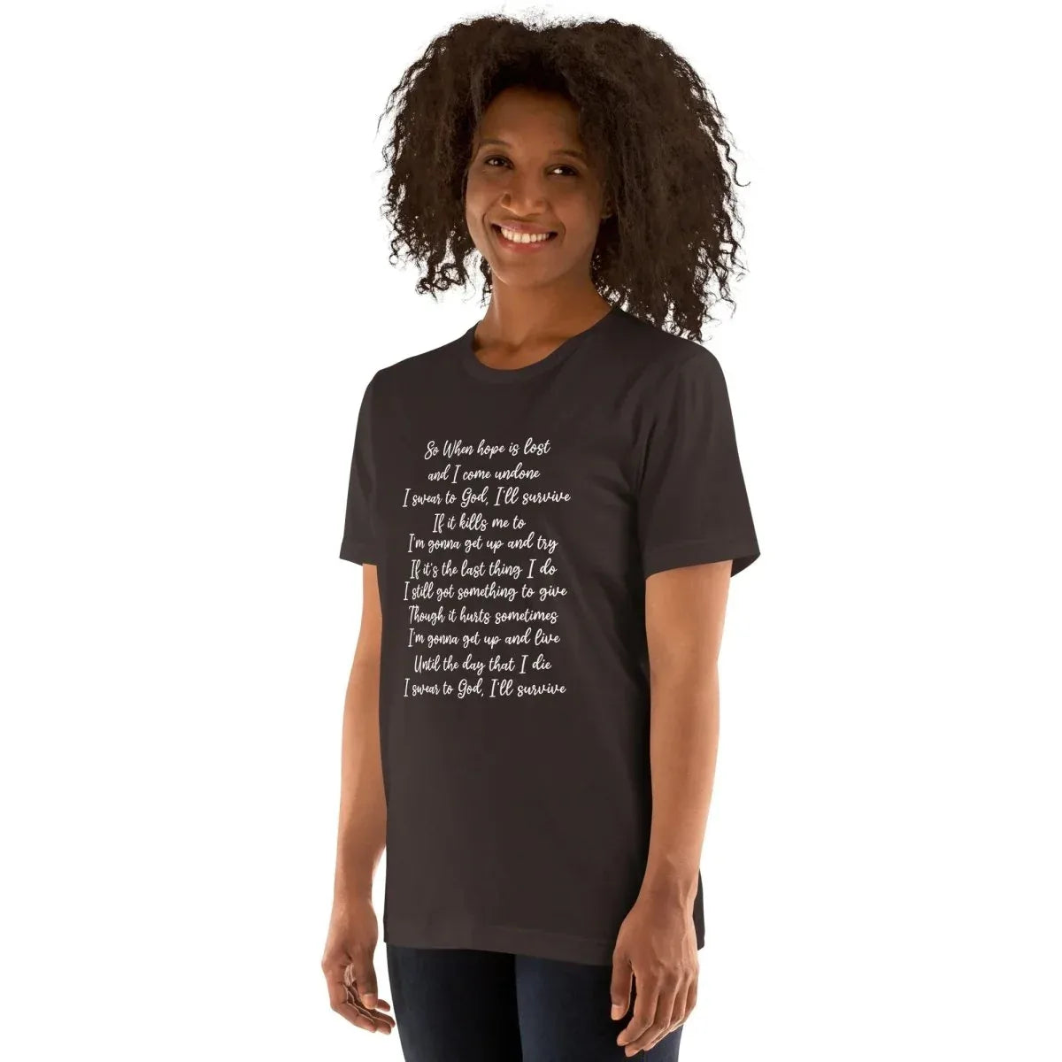 Lewis Capaldi "Survive" Lyric T-Shirt | Unisex Cotton Blend Fan Tee alcyone213k