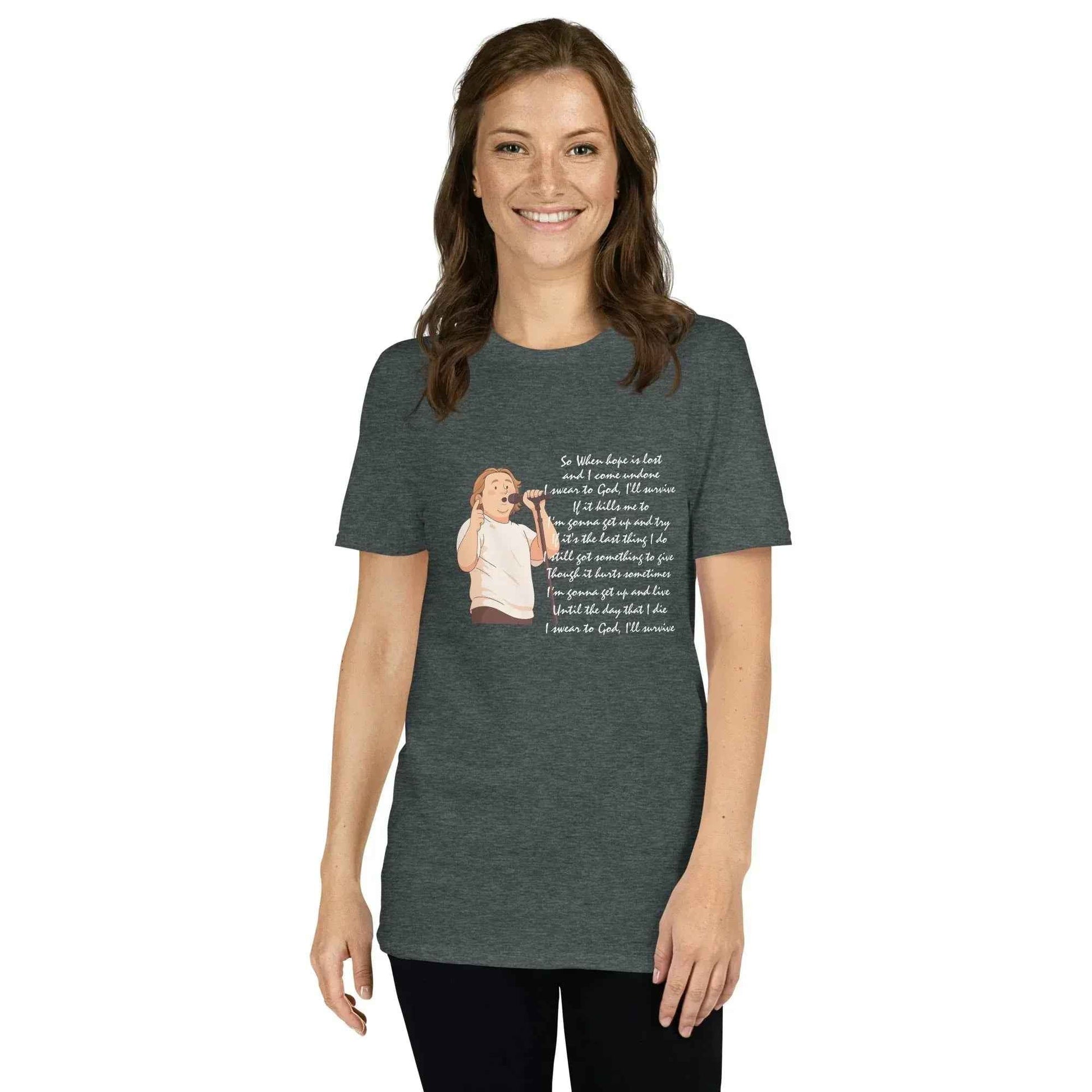 Lewis Capaldi Survive Lyrics Shirt - Unisex T-Shirt for Music Lovers, Soft & Comfortable alcyone213k