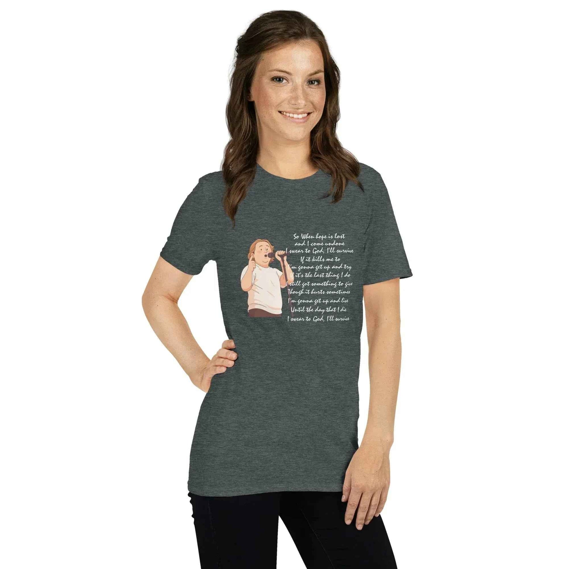 Lewis Capaldi Survive Lyrics Shirt - Unisex T-Shirt for Music Lovers, Soft & Comfortable alcyone213k