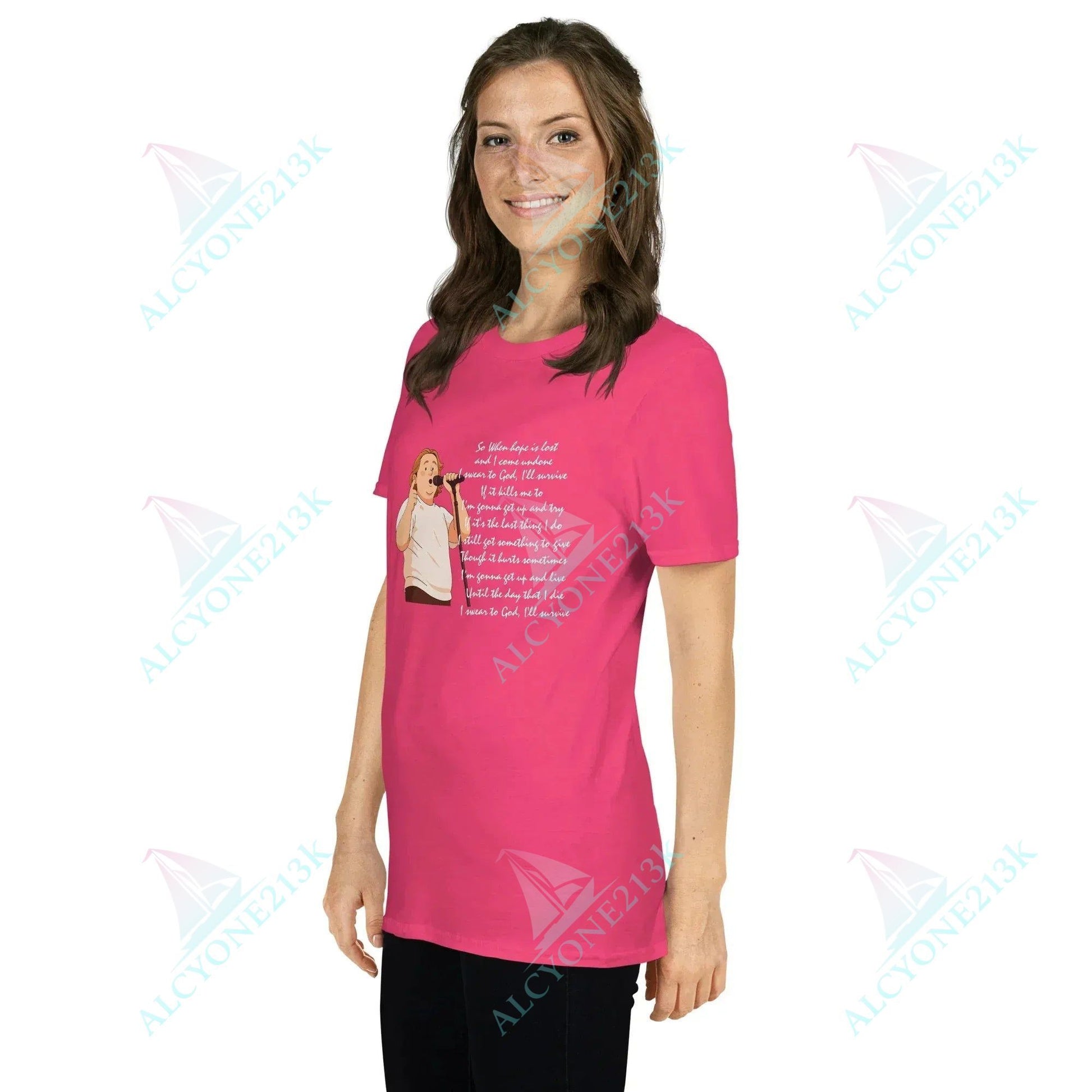 T-shirt Alcyone213k Lewis Capaldi Survive Lyrics Shirt - Unisex T-Shirt for Music Lovers, Soft & Comfortable