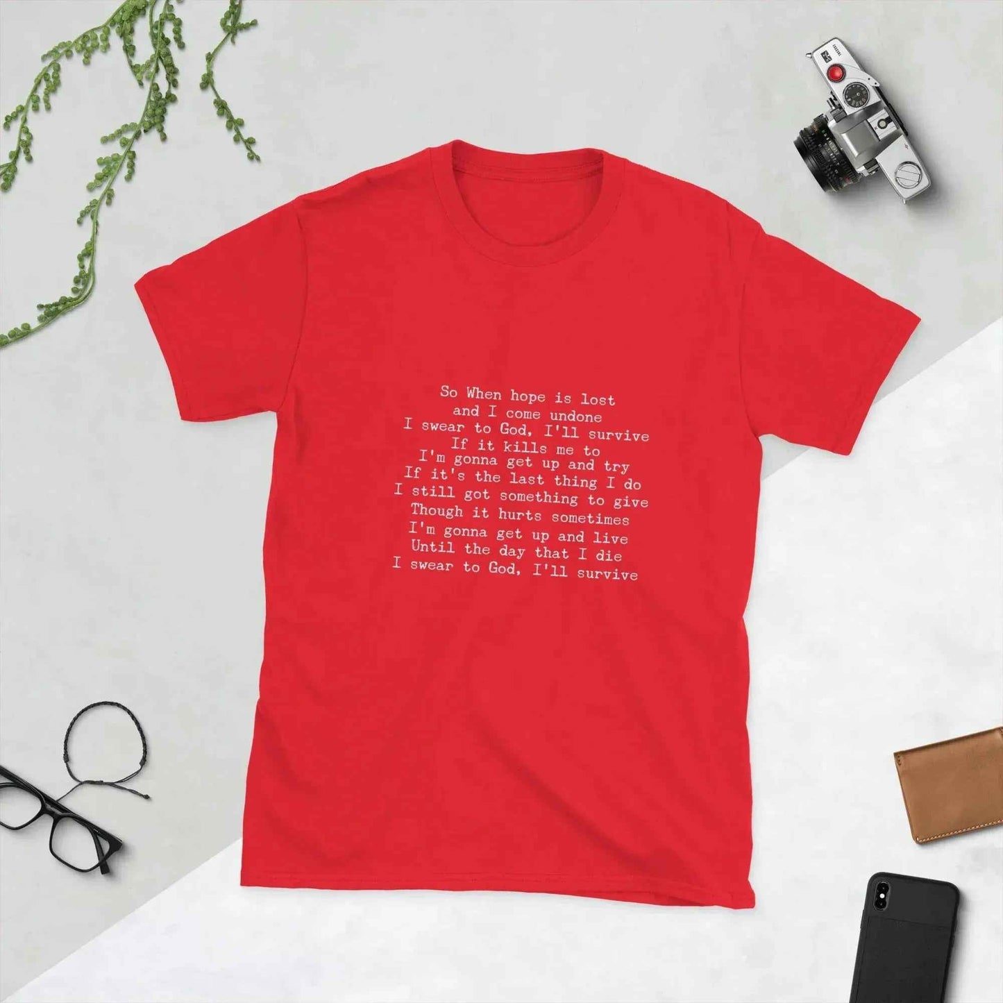 Lewis Capaldi Survive Lyrics T-Shirt - Unisex Cotton Tee alcyone213k
